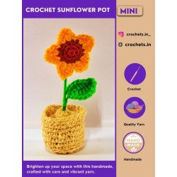Crochet Sunflower Mini Pot