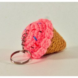 crochet ice cream keychain